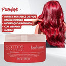 Máscara Intensificadora Para Cabelos Vermelhos Red Carmine Rouge 250gr Kostume