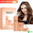 Kit Profissional Nutriçao Extrato de Pêssego Trivitt Itallian Hairtech - Para Cabelos Desnutridos e Sem Brilho